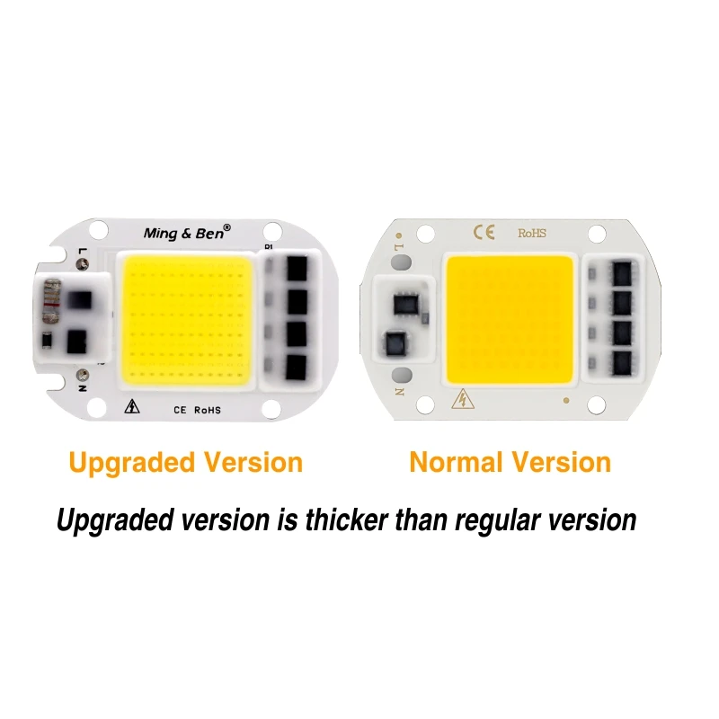 Mingben-LEDランプチップ,220v,110v,ドライバーなし,スマート,diy,20w,30w,50w,LEDフラッドライト,ヒートシンク冷却用