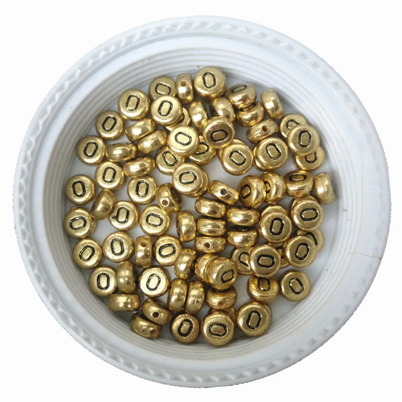 Imagem -04 - Ouro Plástico Acrílico Carta Beads Flat Round Forma Coin Forma A-z Kint Pulseira Jóias Contas Espaçador 3600 Peças Lote 4*7 mm Cor do