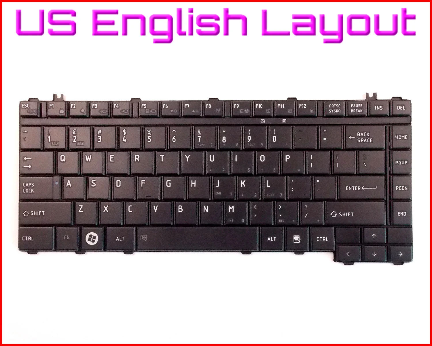 New US English Layout Keyboard for Toshiba Satellite A200 A205 L305 L305D A310 A315 M300 M305 M305D A300 A300D L300 L300D Laptop