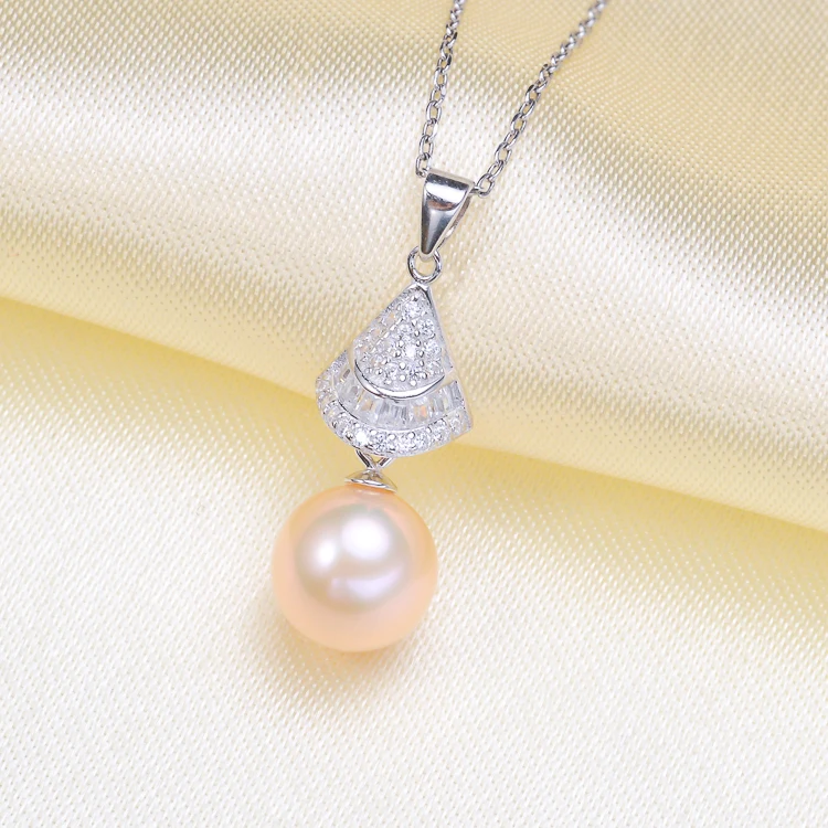 Fan Design Pendant Holder S925 Sterling Silver Pearl Pendant Jewelry Accessory Lady DIY Handmade Components 5Pieces/Lot