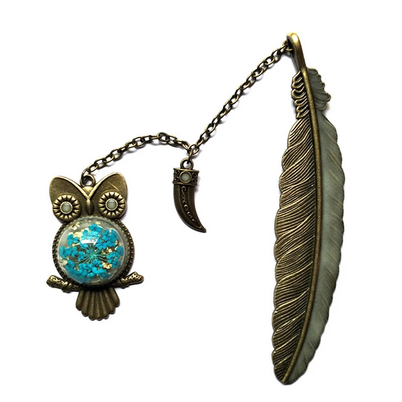 Picture 5: 10 Styles Luminous Owl Bookmark Label Read Maker Feather Bookmark Office Accessories Cute Glow In The Dark Bookmarks