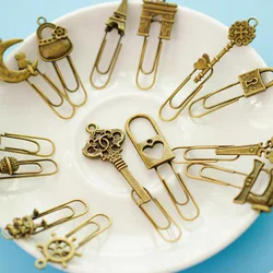 10 Piece/lot Cute Metal Bookmark Vintage Key Bookmarks Paper Clip For Book Stationery School Office Book Marks