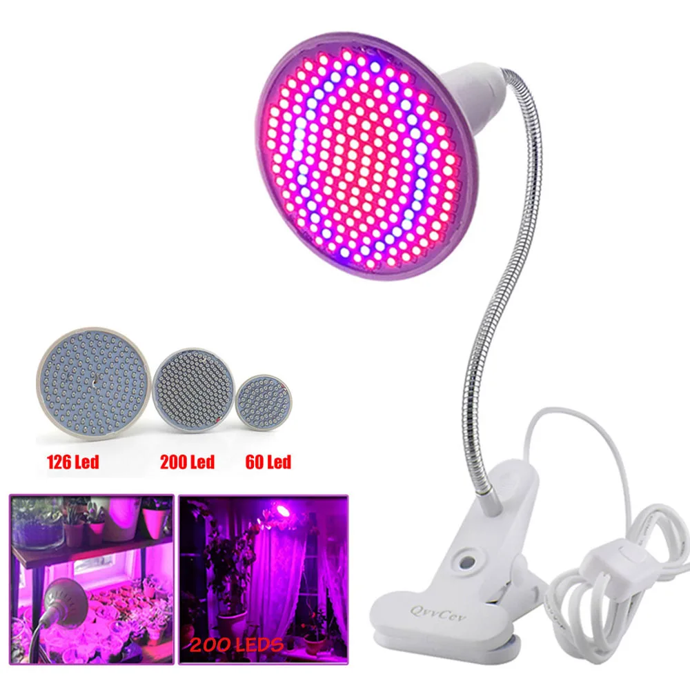 

60 126 200 Led Plant Grow Light Flexible Lamp Holder Clip Flower bloom Growth lighting Growing for Indoor greenhouse hydroponics