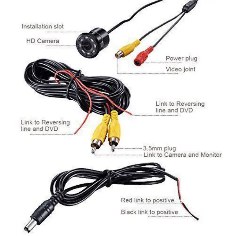 Waterdichte 8 LED Auto Backup Achteruitrijcamera Reverse Parking HD Camera Nachtzicht