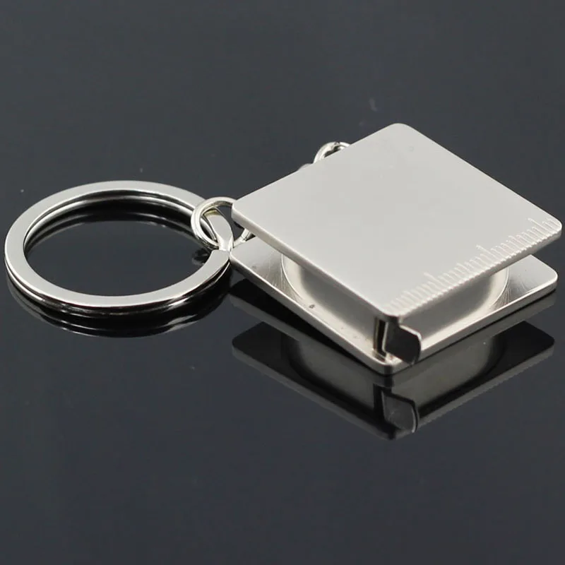 200pcs Portable 70~80cm Ruler Tape Measure Multifunctional Keychain Zinc Alloy Silver Key Chains Party Gift ZA5369