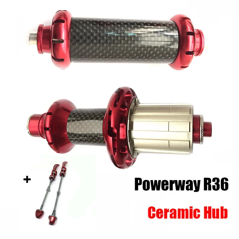 

Ceramic Bearing Ultralight Carbon Road Bike Straight Pull Hubs Powerway R36 Aluminum Disc Hub for SHIMAN0 or Campy 11S,20/24H