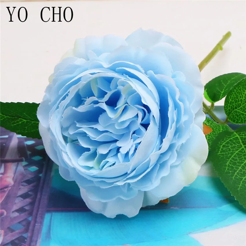 YO CHO  Artificial Silk Peony Flowers Bouquet  Fake Flowers  Real Touch  High Quality  Small  White  Wedding  Home   Party Decor