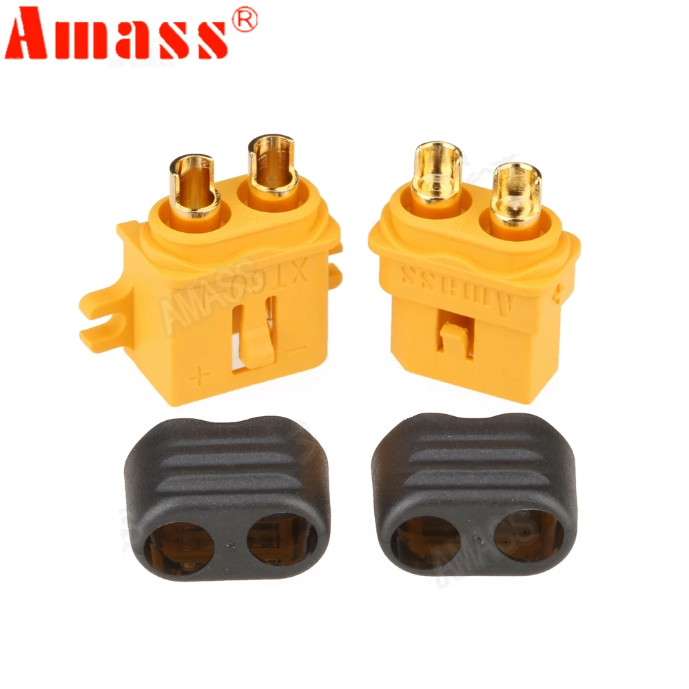 10 fiches de connecteurs Amass XT60L avec boîtier fourreau, pièces de rechange mâles et femelles pour modèles RC DIY (5 paires)