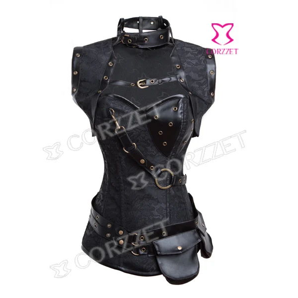 

New Women Black Gothic Steampunk Corset Sexy Overbust Corsage Steel Boned Corsets And Bustiers Waist Trainer Corpete Corselet