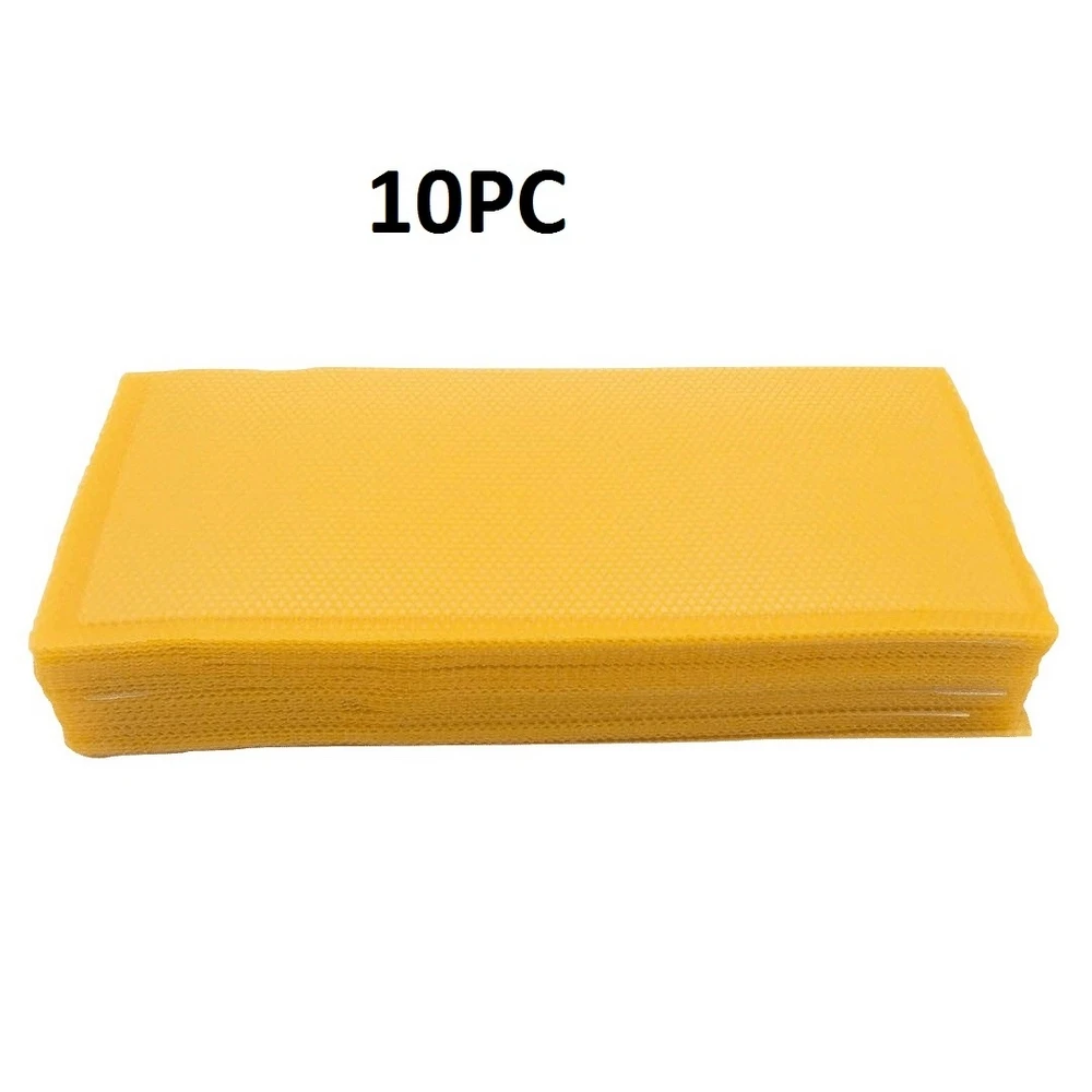 10PC Pure Natural Filtered Beeswax Honeycomb Bee Wax Foundation Beehive Wax Frames Base Sheets Bee Comb Honey Frame 14x10cm