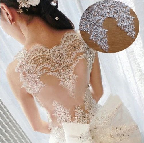 3 yards / Series Refined Luxury With Continental Car Bone Sequins Lace Wedding Dress Accessories Lace Trim