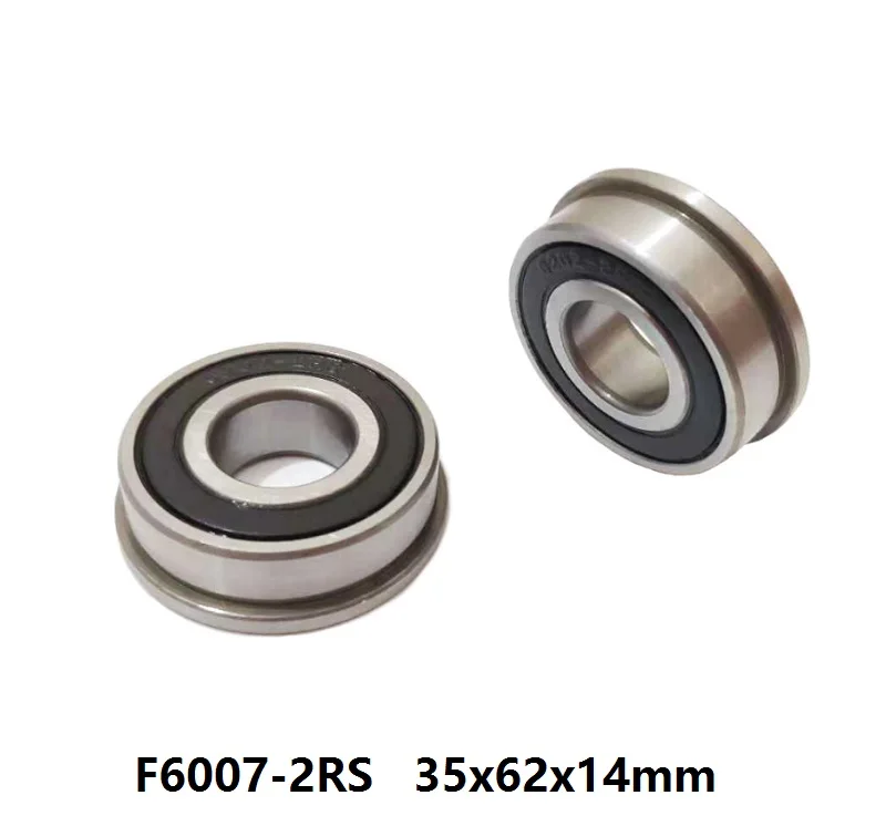 50pcs/lot F6007-2RS F6007RS F6007 2RS RS Flanged Bearing 35x62x14mm flange deep groove ball bearings 35*62*14