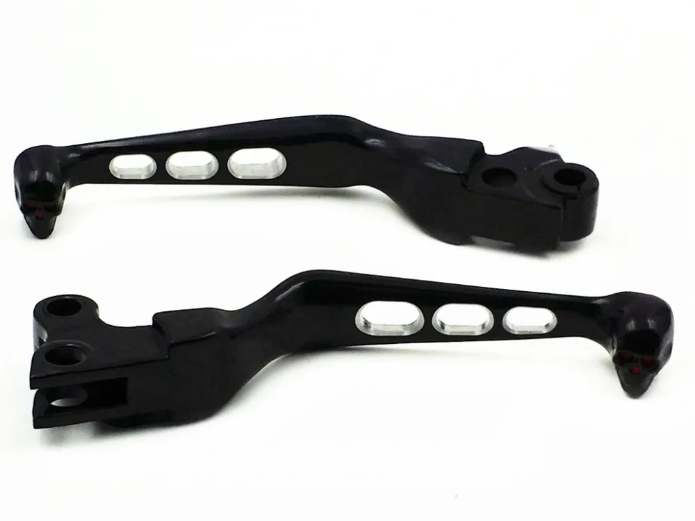 Black Skull Brake Clutch Lever for Harley Fat Boy Softail Dyna Sportster 883 XL
