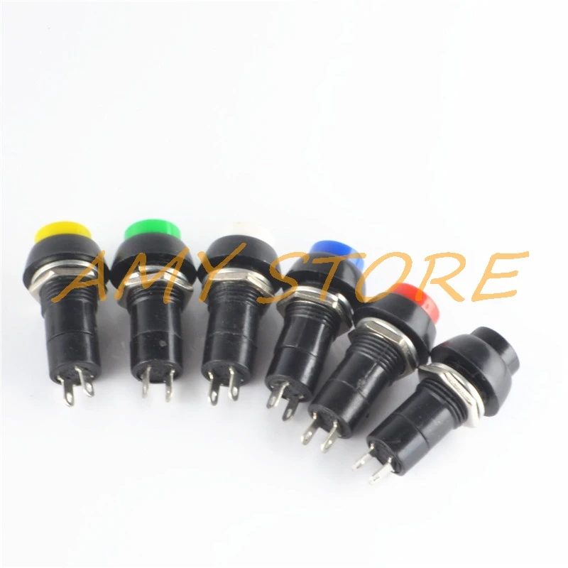 10 pièces 2Pin plastique 12mm rond bouton poussoir PBS-11A auto verrouillage verrouillage verrouillage PBS-11B momentané non-verrouillage interrupteur 3A 150V