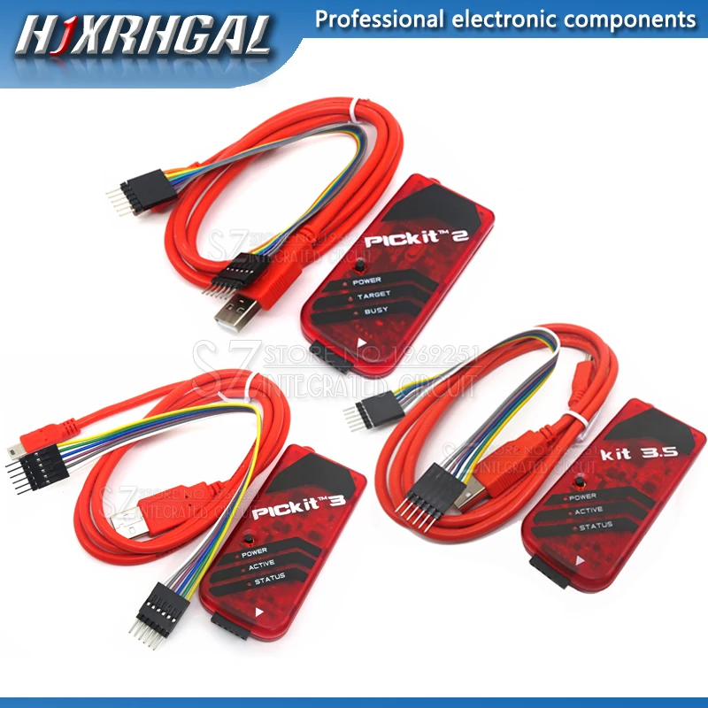 1PCS PICKIT2 PICKIT3 PICKIT3.4 PIC Kit2/3/3.5Simulator PICKit 2/3/3.5 Programmer Emluator Red Color w/USB cable Dupond Wire