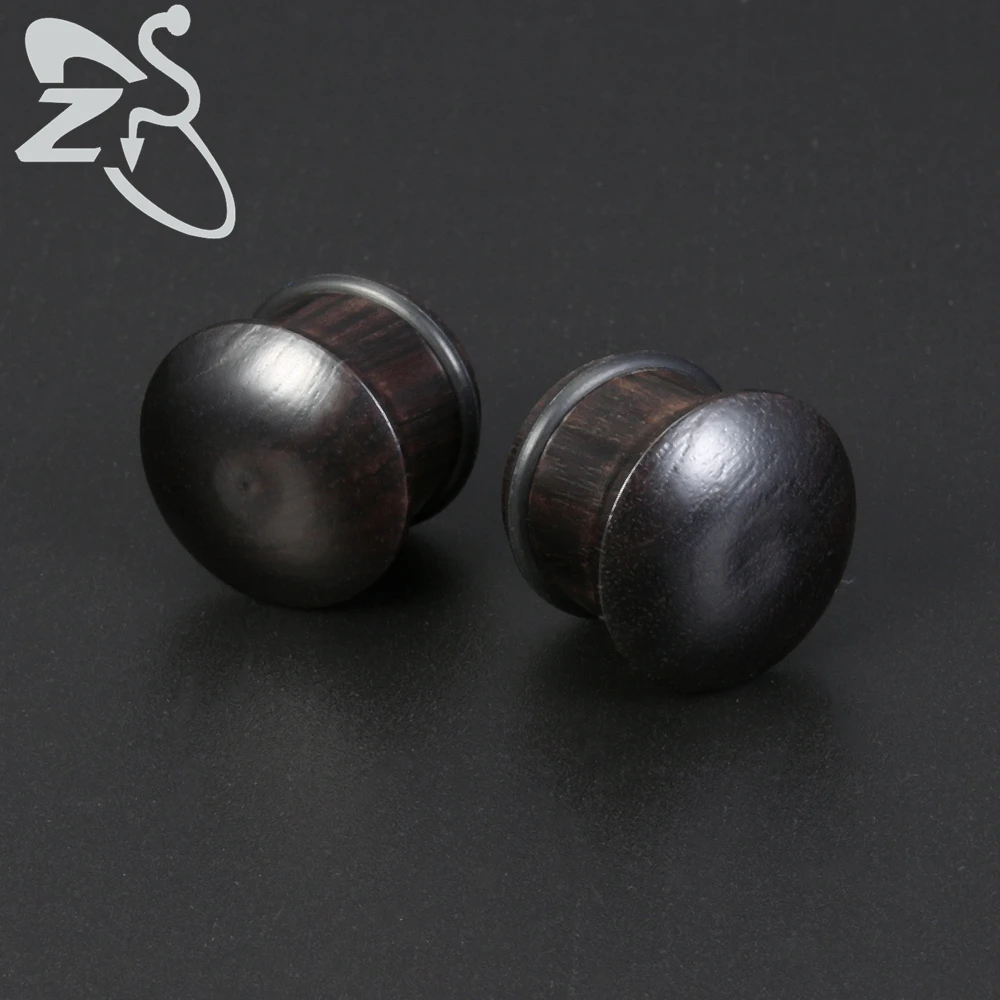 ZS 1 Pair Wood Ear Tunnel And Plug Men Women Ear Expander Flesh Stretche 6-14mm Single Flared Large Gauges Body Piercing Jewelry