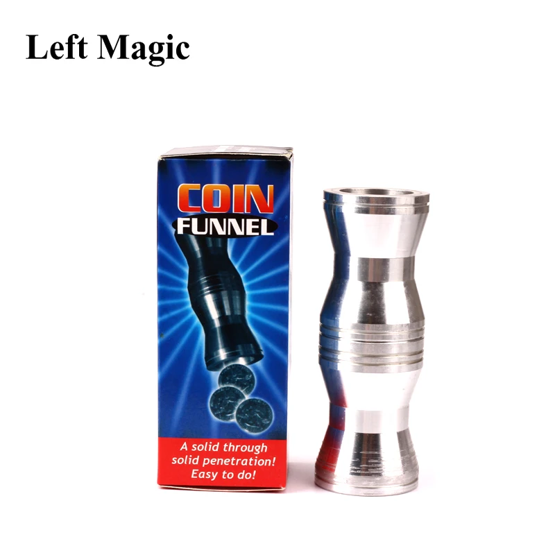 Coin Funnel Magic Tricks Coins Penetrate Magic Magician Close Up Illusions Gimmick Props Comedy Accessories Classic Toys