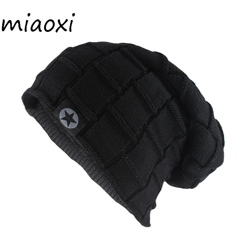 New Adult Unisex Winter Warm Hat Wool Fashion Knitted Star Beanies Skullies Brand High Quality Men Star Hats Outdoor Bonnet Sale