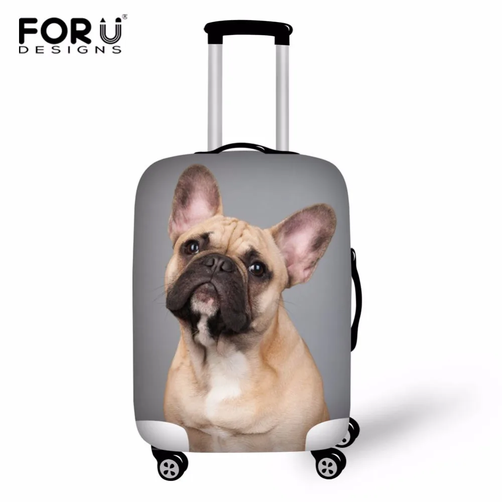 FORUDESIGNS Bulldog Case Cover Thick Elastic Luggage Protective Cover Suit For 18-30 inch Trunk Case Travel Suitcase Covers Bags