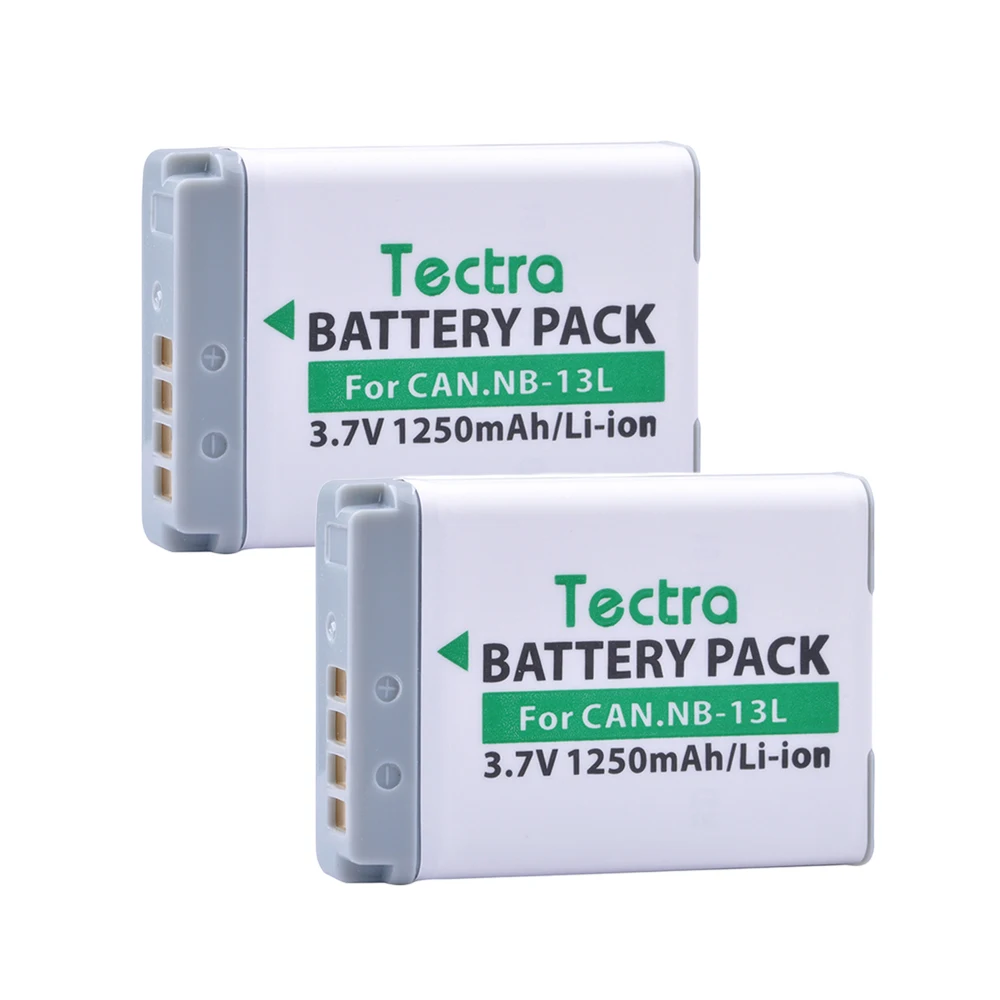 Tectra 2Pcs NB-13L NB13L NB 13L Li-ion Battery for Canon PowerShot G5 X G7 X G7 X Mark II G9 X SX720 HS Digital Camera