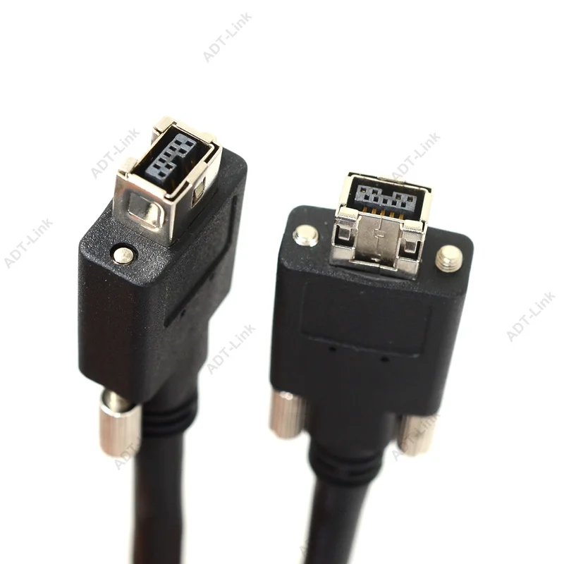 Firewire IEEE 1394B 9pin to 9pin male Firewire Industrial Camera Cable IEEE1394B with screws for AVT JAI Haikang Baumer Camera