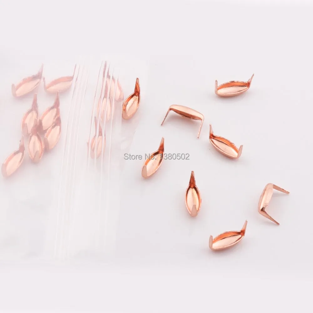 100pcs /lot rose gold color 5mm Garment Rivets DIY unique design decorative rivets for leather bag clothes