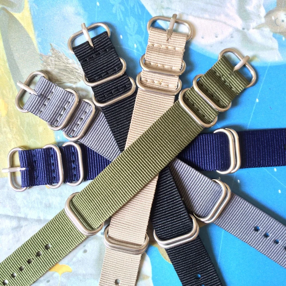 Cambo Nylon Watch Strap, Pulseiras de relógio, Pulseiras de relógio, Tecido, Preto, Cinza, G10, 16mm, 18mm, 20mm, 22mm, 24mm, Compre 2