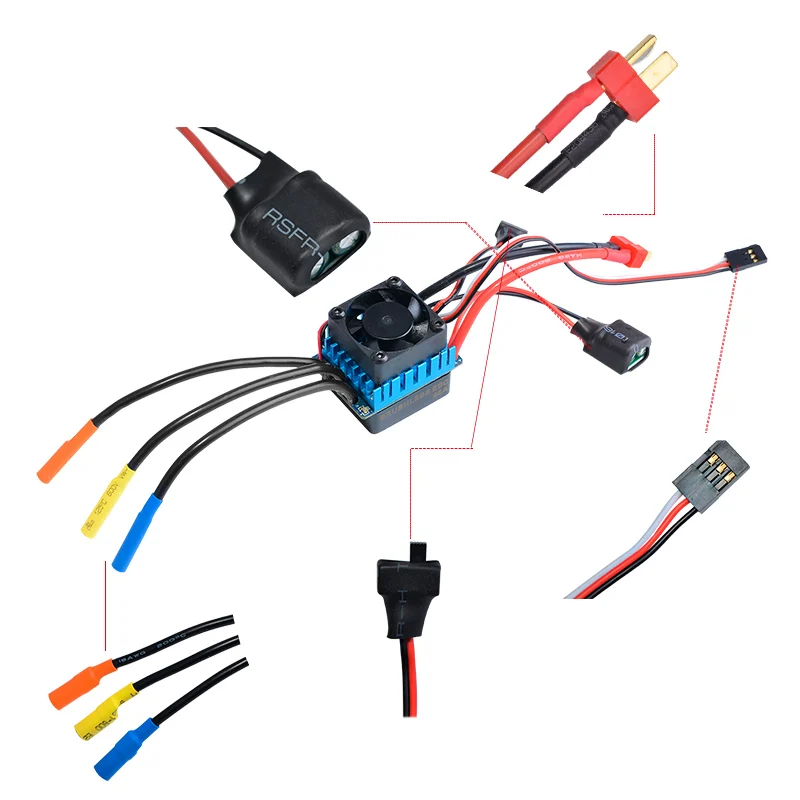 Waterproof 25A 35A 45A 60A 80A 120A ESC Brushless Senseless Speed Controller for 1/8 1/10 1/12 RC Car Crawler  RC Boat Part