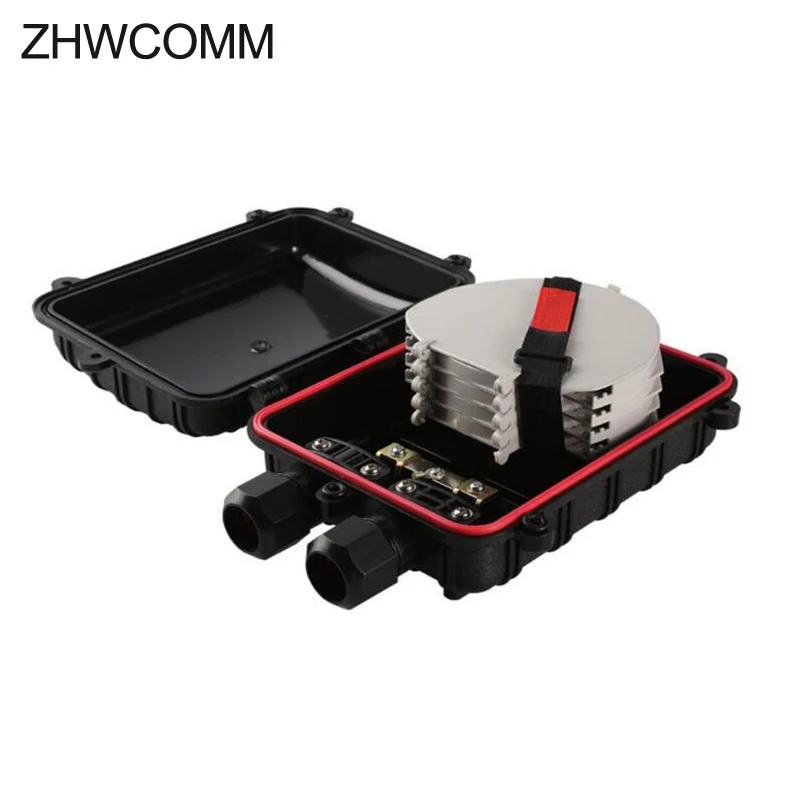 High quality 2 inlets 2 outlets 12 core Horizontal Connection Fiber Optic Splice Closure Box