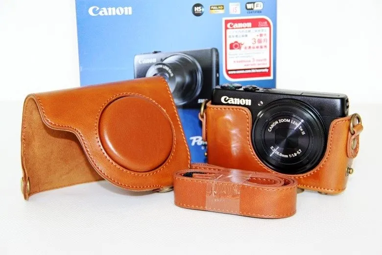 用canon powershot s110 s120ヴィンテージカメラケースpuレザーカメラ