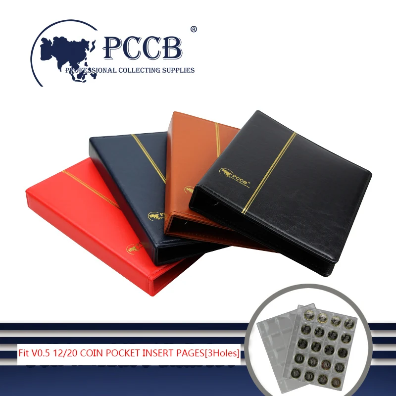 3 Hole - PCCB-MINGT MICRO.V0.5  leather empty coin album Commemorative Coin Collection album