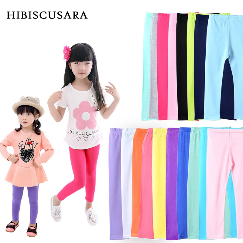 Pantaloni della ragazza Elastico Morbido Cotone Modal Bambini Leggings Ragazze di Colore Della Caramella Pantaloni Scarni Dei Pantaloni di Colore