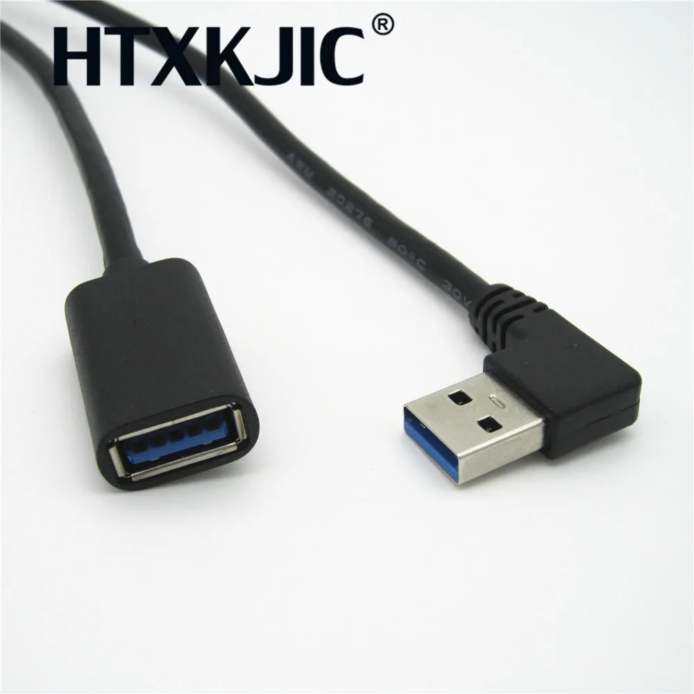 

1pcs USB 3.0 Extension Cable Right Left up Angle 90 Degree Male to Female Super Speed 5Gbps USB Data Sync Charging Cables Cabo