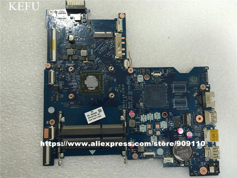 

yourui for HP Notebook 15-AF Series motherboard 827705-001 827705-501 ABL51 LA-C781P mainboard 100% fully Tested