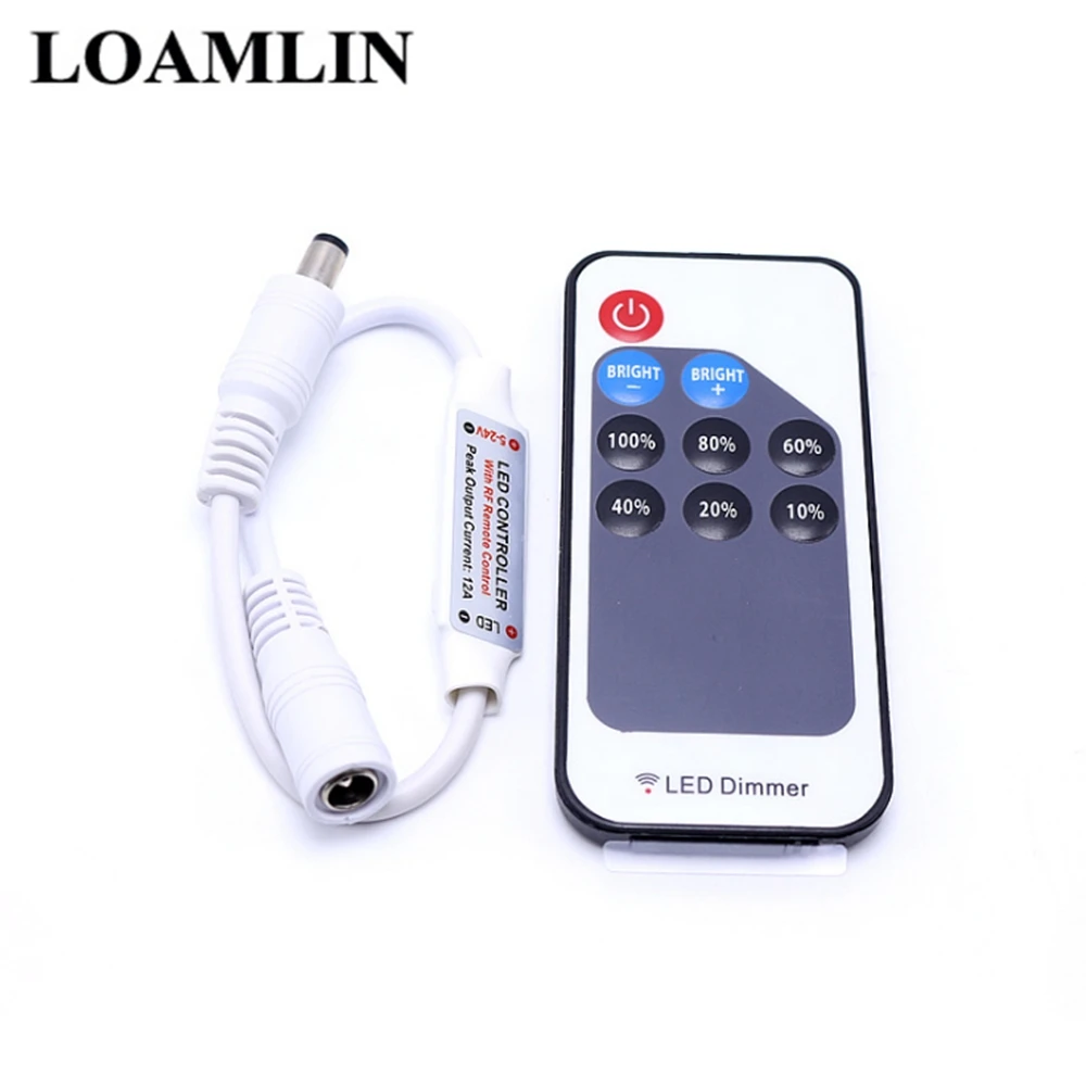 Mini RF Single Color Controller 9keys remote  RF Wireless LED Dimmer RF Remote Dimmer  DC5-24V for 5050 3528 single color strip