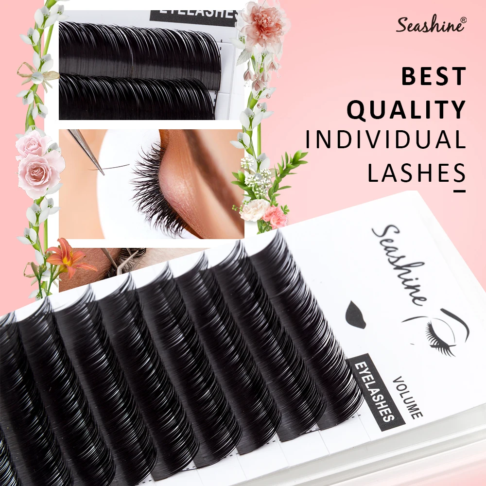 Seashine Luxury Individual Lasesh C D L CURL Korean Silk Eyelash Extension Nutural Long False Eyelashes Lashes Extension