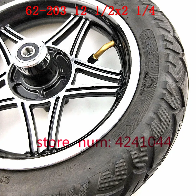 12 1/2 X 2 1/4  62-203 wheels 12.5 inch tire + alloy rims fits Many Gas Electric Scooters and e-Bike ,Folding electric bicycle