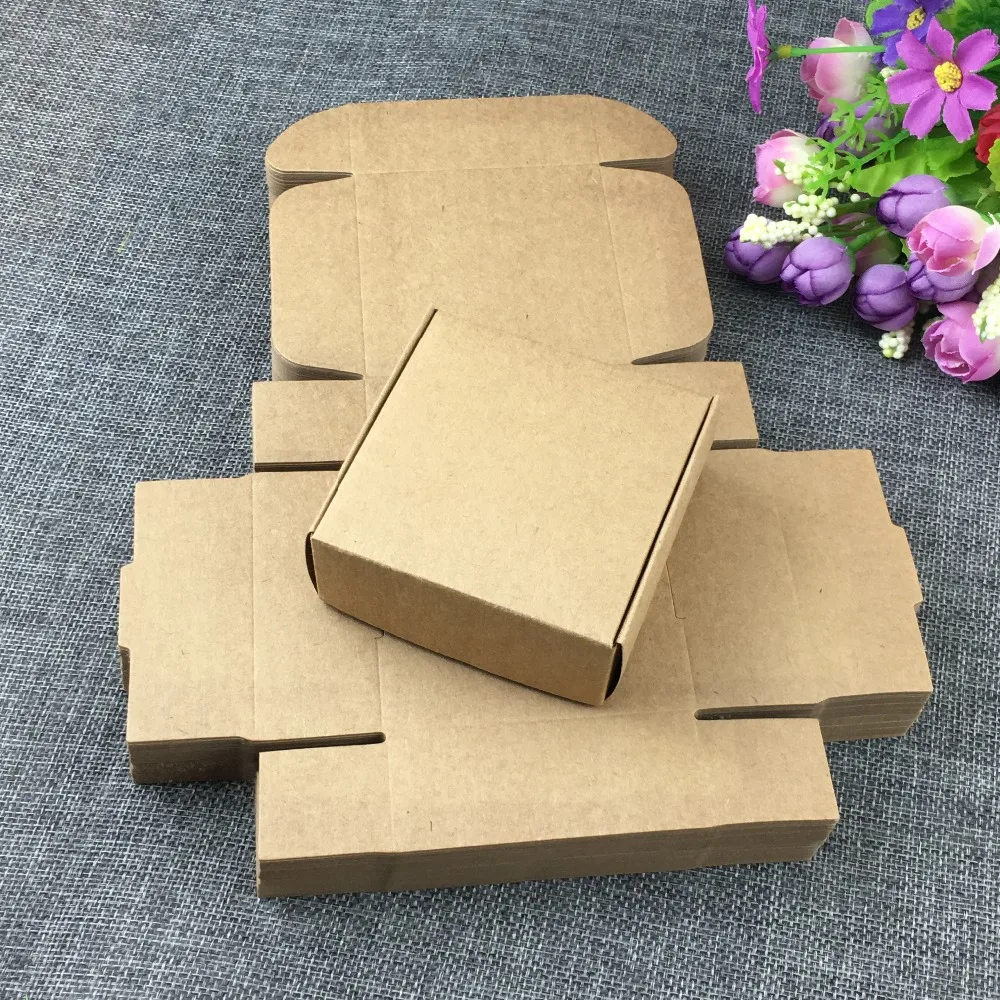 500PCS Brown Kraft Gift Boxes Blank Small storage box Paper Jewelry Box DIY Packaging Box For Jewelry/Candy/Gifts/Craft