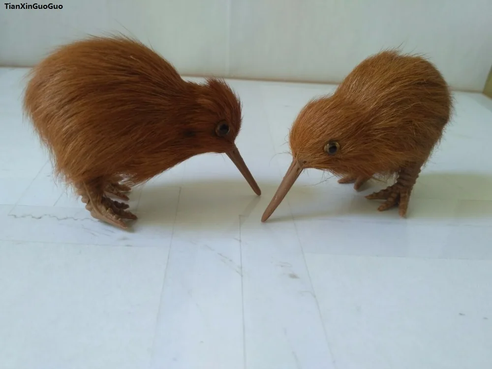 

simulation kiwi bird hard model prop mini 9x6cm polyethylene&furs kiwi birds one lot/2 pieces handicraft decoration gift s1610