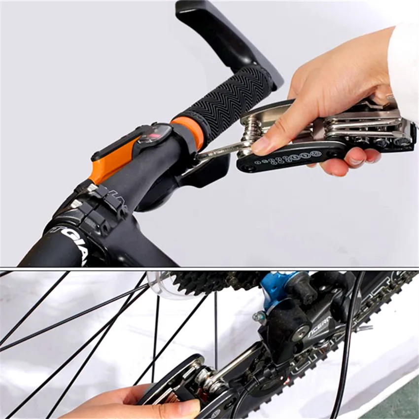 HOT Carbon Steel MTB Bike Tools Set MultiBicycle Repair Tool Kit Hex Spoke Wrench Cycling Screwdriver 16 In 1 Multi Repair Tools