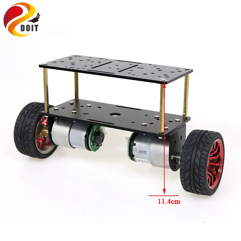 Double Plate 2wd Two Rounds of Self-balancing DC 12V Motor Car Two-wheel Balancing Car Smart Car Chassis Kit