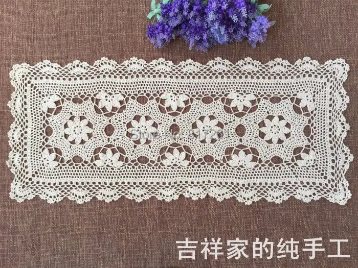 2015 new arrival cotton crochet lace table runner for home decor TV table runner towel with flowers table cover cabinet mat