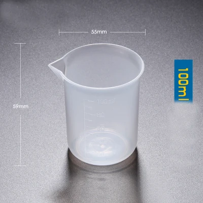 （10 pieces/lot) 25ml-1000ml Food Grade PP plastic Beaker with scale Polypropylene Beak School laboratory Supplies