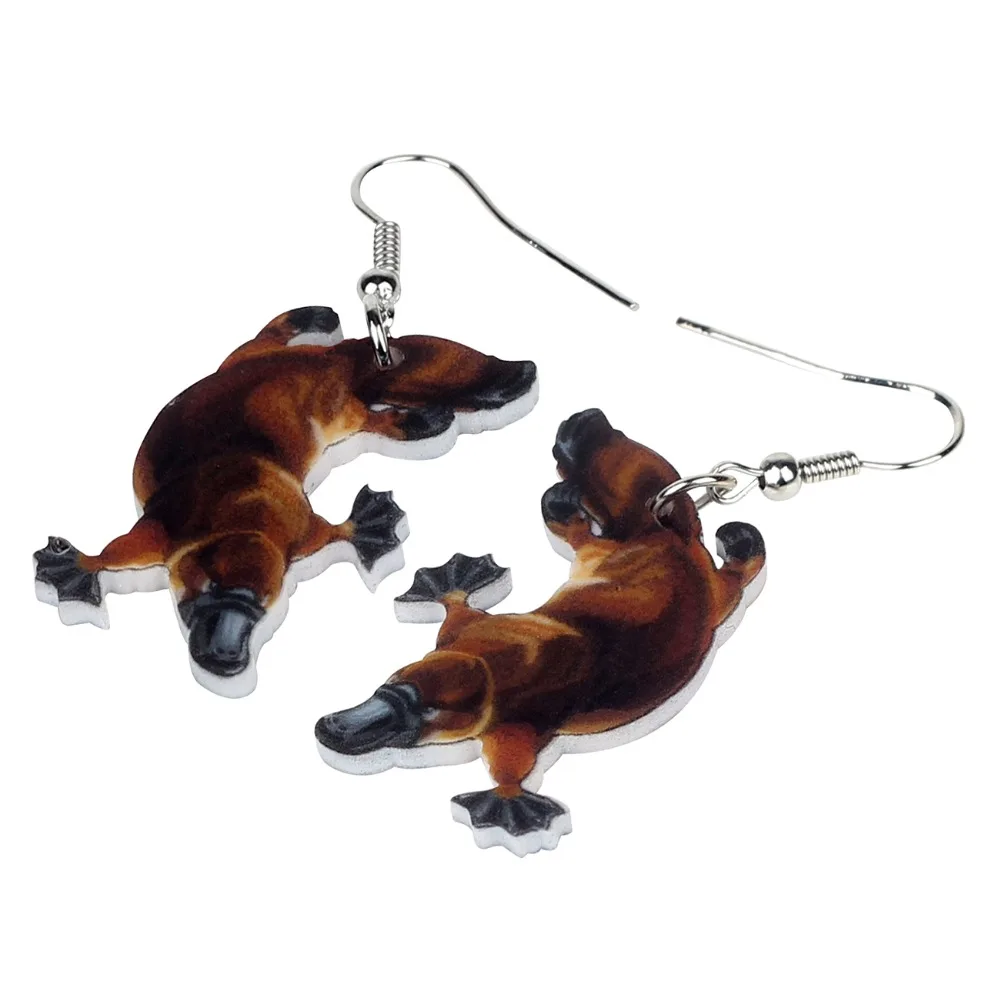 Bonsny Acrylic Australian Platypus Duckbill Duckmole Earrings Drop Dangle Unique Animal Jewelry For Women Girls Souvenir Gift view 3