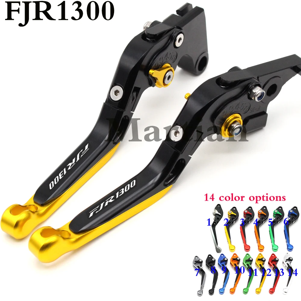 

With New Logo For Yamaha FJR 1300 FJR1300 2003 Sliver&Titanium Adjustable Folding Extending CNC Motorcycle Brake Clutch Lever