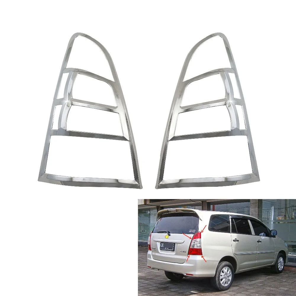 Chormium Styling Rear Lights Tail Lamp Cover Chormed Trims Cover Fit For Innova 2012 Car Styling Rear Lamp Covers