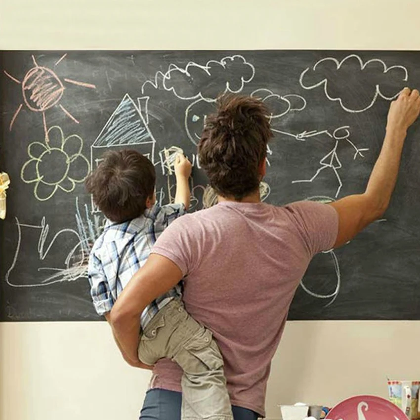 45Cm X 200Cm Vinyl Krijtbord Muurstickers Verwisselbare Blackboard Decals Grote Gift Voor Kids Pizarra Etiqueta De Pared zt