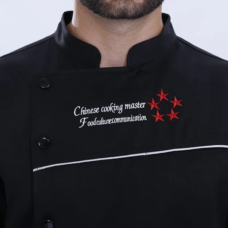 Chef Long Sleeves Work Clothes Men Women Breathable Dining Restaurant Kitchen Uniform Barbecue Fast Food Shop Overalls H2032