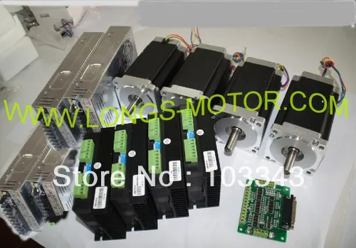 

Prommition!!! 4Axis Nema34 Stepper Motor 1600oz dual shaft 3.5A & stepper motor driver DM860A & 4PCS POWER CNC Router or Mill