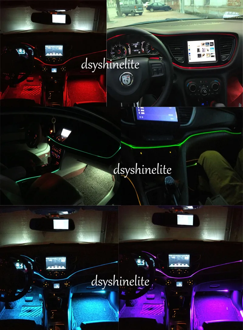 New 12V Led Optic Fiber Light for Car Atmosphere Decoration Light Source + 3.0mm Side Glow Skirt Cable Kit 1M/2M/3M/4M/5M/6M